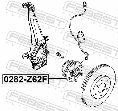 0282Z62F Febest Ступица колеса передняя