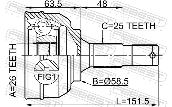 2510C5 Febest Наружная граната