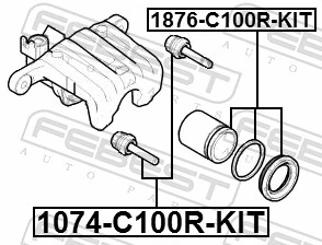 1876C100RKIT Febest Ремкомплект заднего тормозного суппорта
