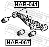 HAB067 Febest втулка крепления заднего амортизатора