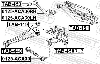 TAB450RUB Febest Сайлентблок цапфы