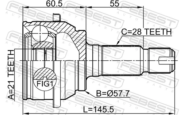 2910FLIR Febest ШРУС внешний задний