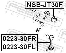 NSBJT30F Febest Разрезная втулка стабилизатора