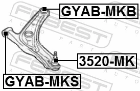 GYABMKB Febest Сайлентблок нижнего переднего рычага