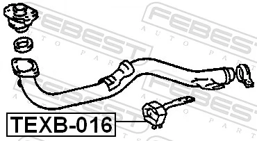 TEXB016 Febest Кронштейн задней подушки глушителя