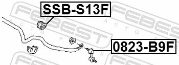 SSBS13F Febest Разрезная втулка стабилизатора