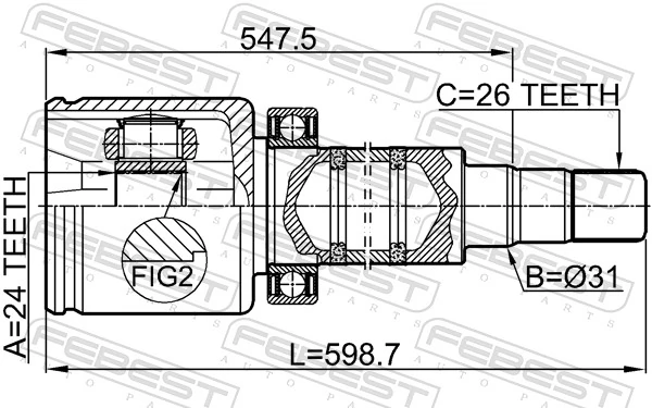 2711V70RH Febest Граната внутренняя передняя правая