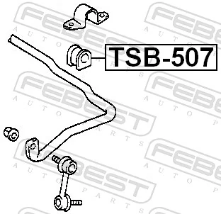 TSB507 Febest Разрезная втулка стабилизатора