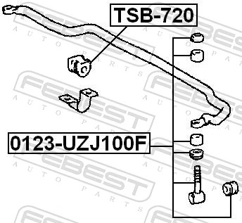 TSB720 Febest Разрезная втулка стабилизатора