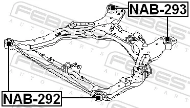 NAB292 Febest Сайлентблоки передней балки