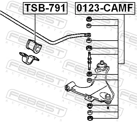 TSB791 Febest Разрезная втулка стабилизатора