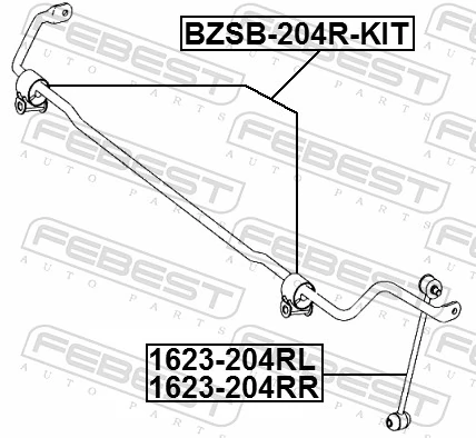BZSB204RKIT Febest Стабилизатор задней балки