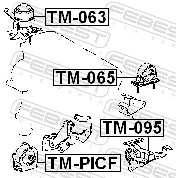 TMPICF Febest Подушка передней опоры двигателя