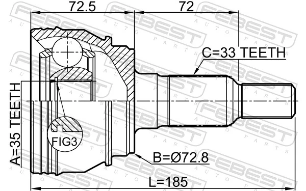 3210ESCIII Febest Наружная граната