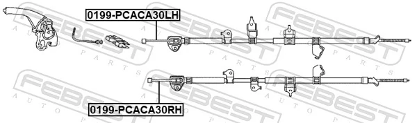 0199PCACA30RH Febest Трос ручного тормоза задний, правый