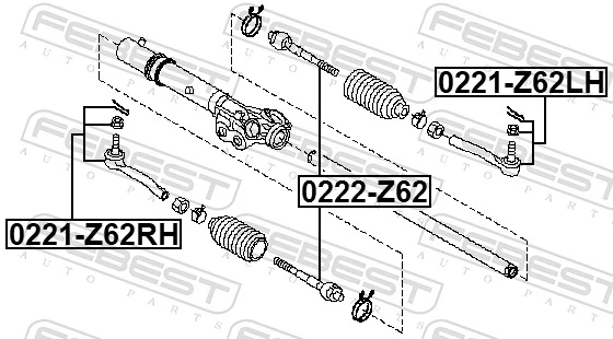 0221Z62LH Febest Наружный наконечник рулевой тяги