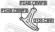 2120CBW Febest Палец шаровой нижний