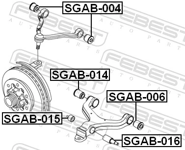 SGAB014 Febest Сайлентблок нижнего переднего рычага