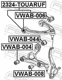 VWAB044 Febest Сайлентблок нижнего переднего рычага