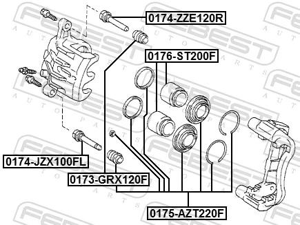 Ремкомплект тормозной системы Toyota Avensis I седан (T22) (1997 - 2003) цена, от 10.15 USD