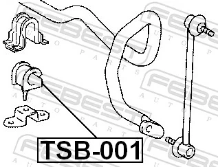 Разрезная втулка стабилизатора на Lexus RX 300/330/350/400H U3