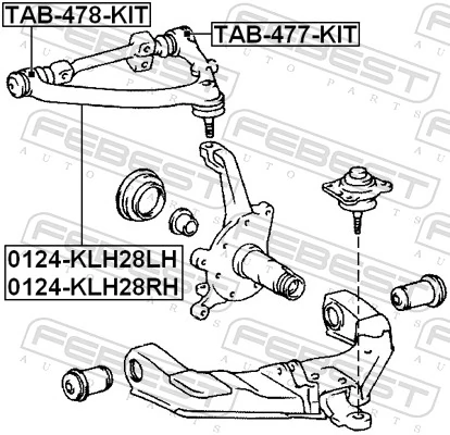 TAB477KIT Febest Сайлентблок верхней передней подвески