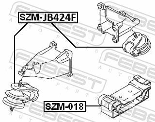 SZMJB424F Febest Подушка (опора) двигателя, левая