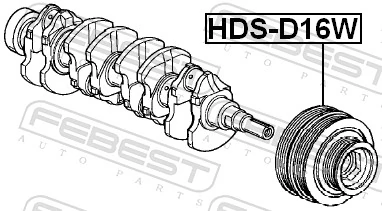 HDSD16W Febest Шкив коленчатого вала