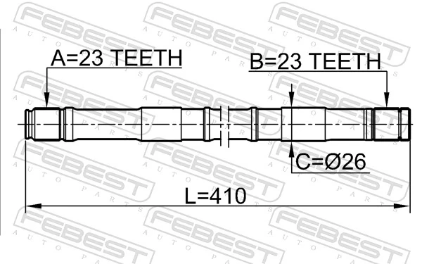 Полуось передняя левая на Nissan Almera I N15