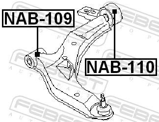 NAB110 Febest Сайлентблок нижнего переднего рычага