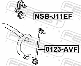 NSBJ11EF Febest Разрезная втулка стабилизатора