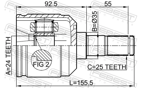 ШРУС наружный передний 77315S Ruville