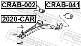 CRAB041 Febest Сайлентблок нижнего переднего рычага