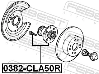 0382CLA50R Febest Ступица задняя