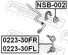 NSB002 Febest Разрезная втулка стабилизатора