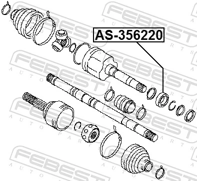 AS356220 Febest Подвесной подшипник передней полуоси
