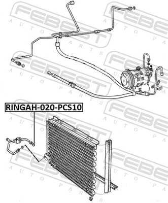 RINGAH020PCS10 Febest Прокладка трубки кондиционера