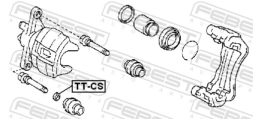 TTCS Febest Втулка суппорта тормозного переднего