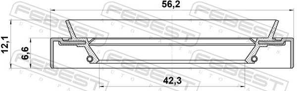 95HDS44560712X Febest Сальник подвесного подшипника переднего промежуточного вала