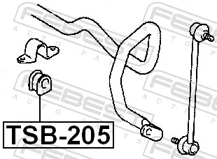 TSB205 Febest Разрезная втулка стабилизатора