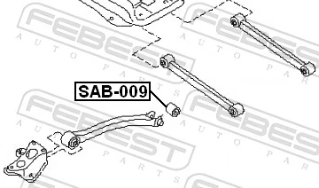 SAB009 Febest Сайлентблок задней продольной тяги