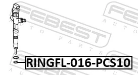 RINGFL016PCS10 Febest Кольцо форсунки инжектора посадочное