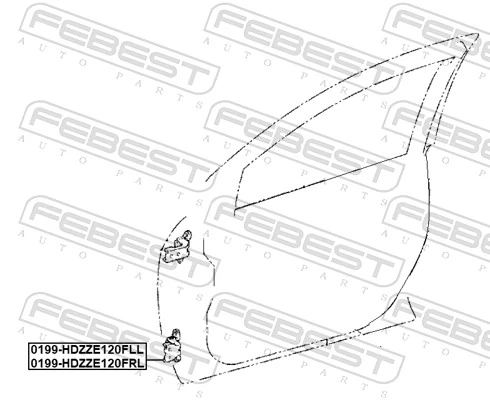 0199HDZZE120FLL Febest Петля передней двери левая