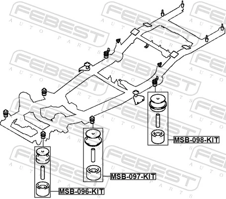 MSB097KIT Febest Подрамник передней подвески