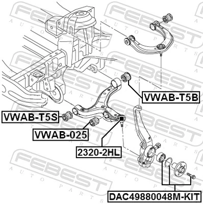DAC49880048MKIT Febest Подшипник ступицы передней