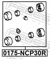 0175NCP30R Febest Ремкомплект тормозного цилиндра заднего