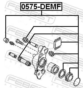 0575DEMF Febest Ремкомплект суппорта тормозного, переднего