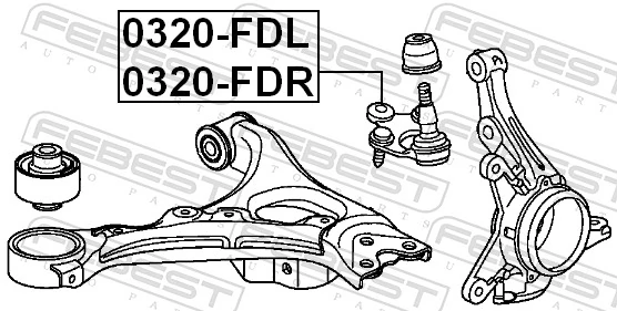 0320FDR Febest Правая нижняя шаровая опора