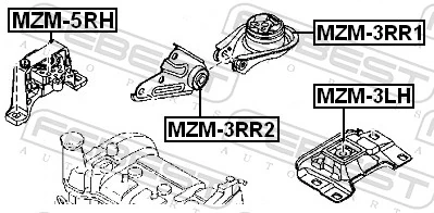 MZM5RH Febest Правая подушка двигателя
