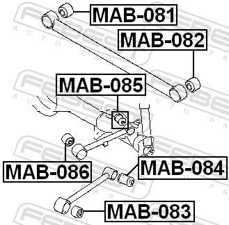 MAB086 Febest Полиуретановый сайлентблок заднего верхнего рычага